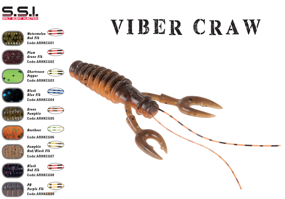 VIBER CRAW 3.5 8.9cm CHARTREUSE PEPPER
