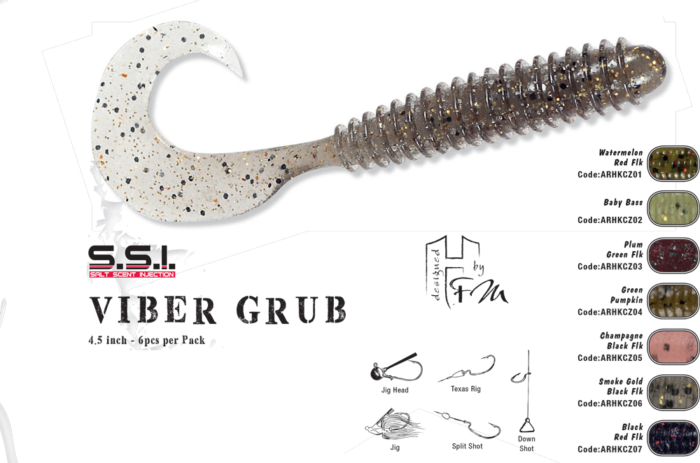 VIBER GRUB 4.5 11.4cm BLACK RED FLK