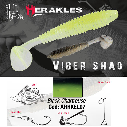 VIBER SHAD 3.8 9.7cm BLACK CHARTREUSE