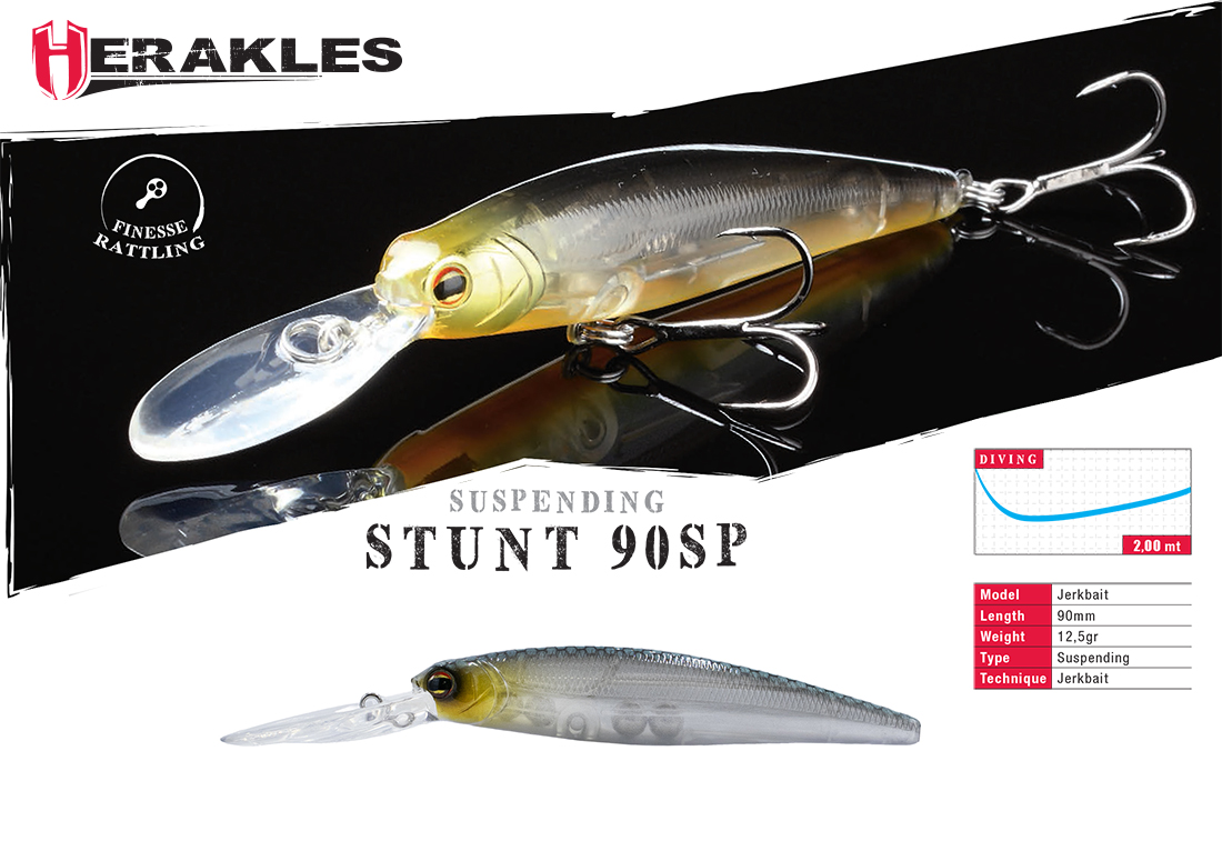 VOBLER HERAKLES STUNT 90SP 9.0cm 12.5cm Ghost Bait