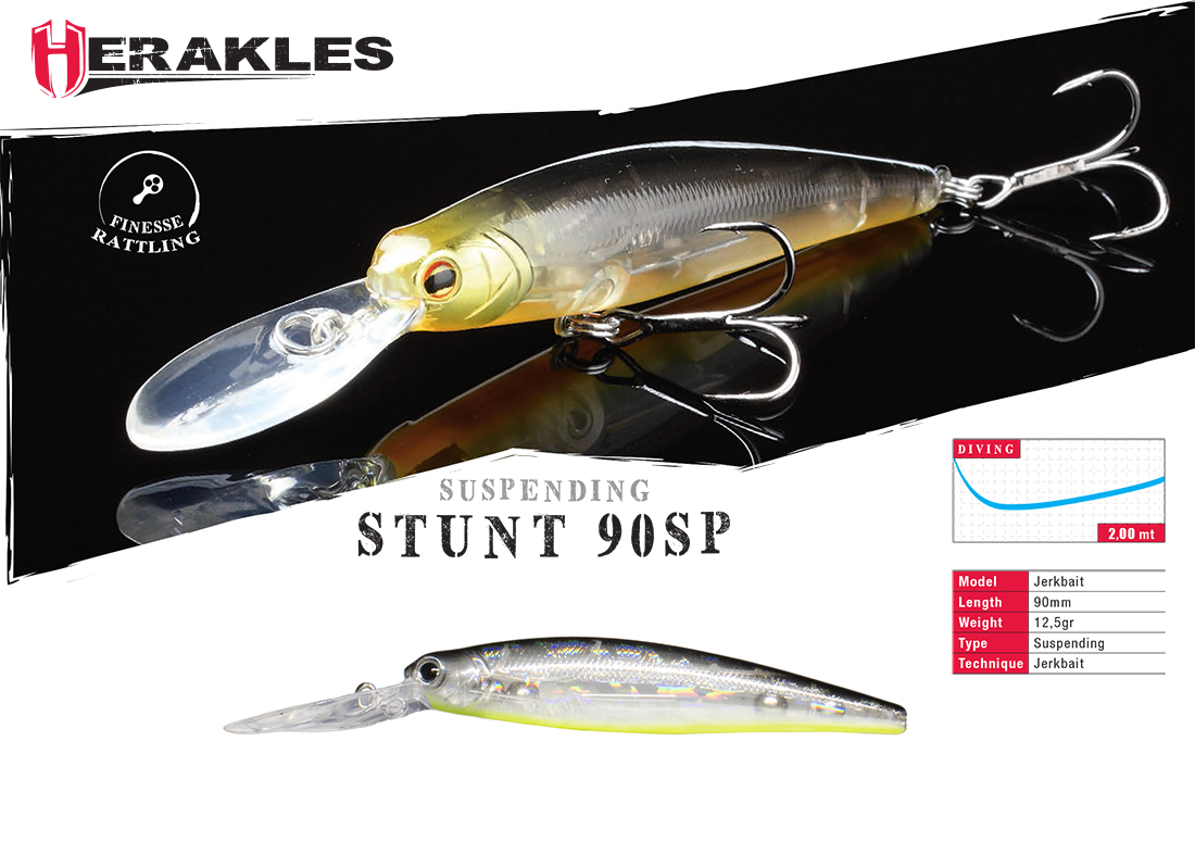 VOBLER HERAKLES STUNT 90SP 9.0cm 12.5cm Ghost Reaction Shad