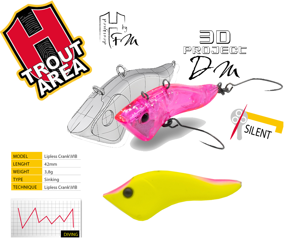 VOBLER HYBRID S 4.2cm 3.8gr Chartreuse Pink Head