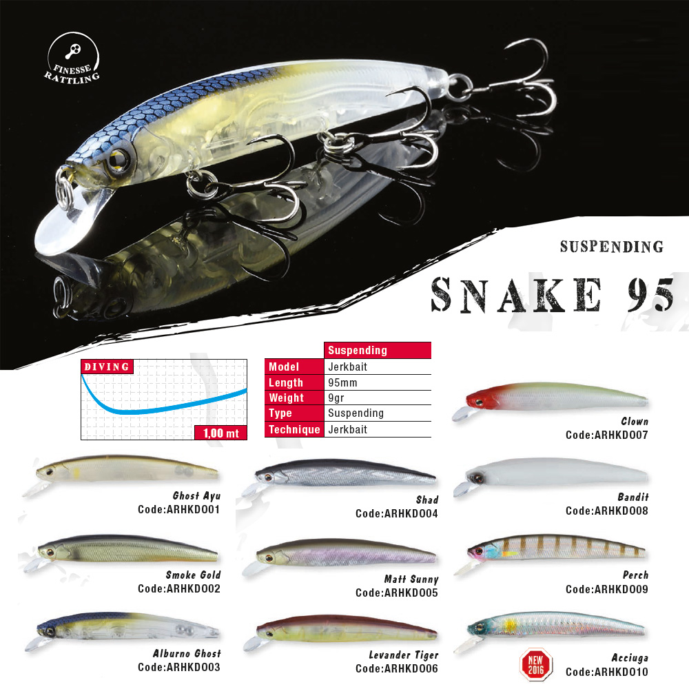 VOBLER SNAKE 95SP 9.5cm 9gr Alburno Ghost