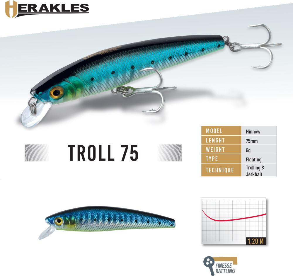 VOBLER TROLL 75F 7.5cm 6gr Sardina Chartreuse